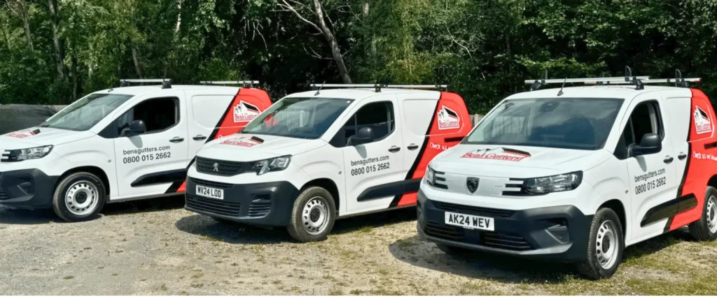 Our fleet of gutter cleaning vehicles in Tavistock