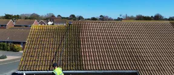 Roof cleaning a healthcare centre in Tavistock